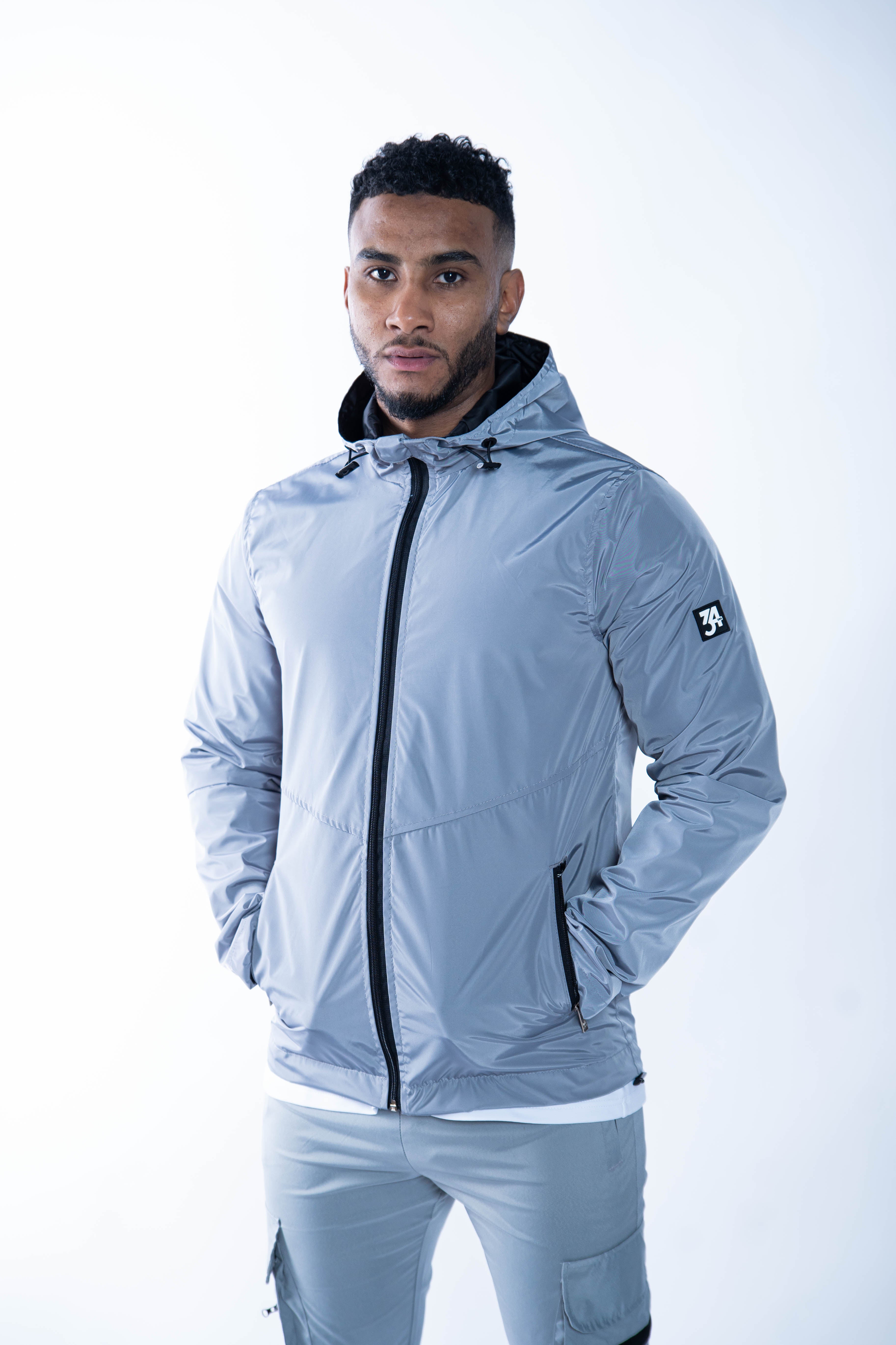 Light blue windbreaker on sale jacket